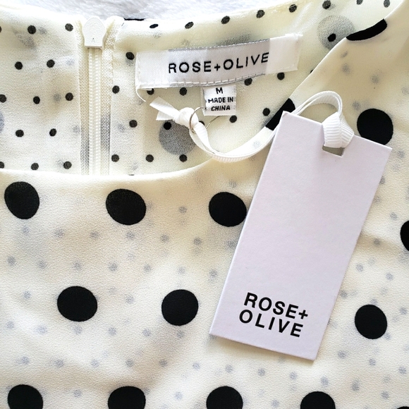 Rose + Olive Sleeveless Polka Dot Blouse - Picture 8 of 12